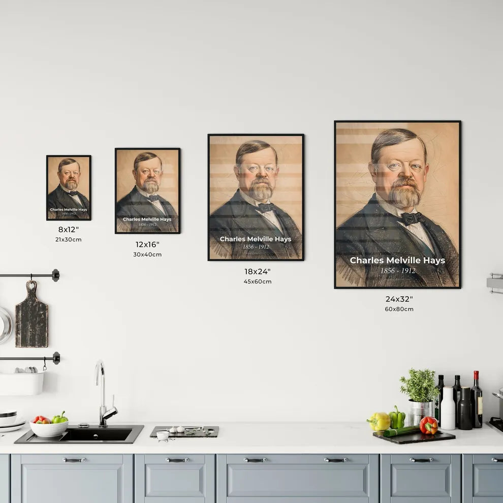 Charming Portrait of Charles Melville Hays Size Chart