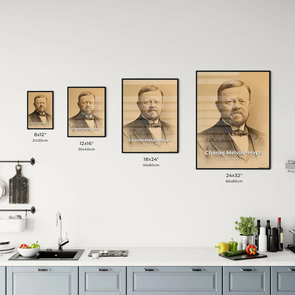 Elegant Portrait of Charles Melville Hays Size Chart