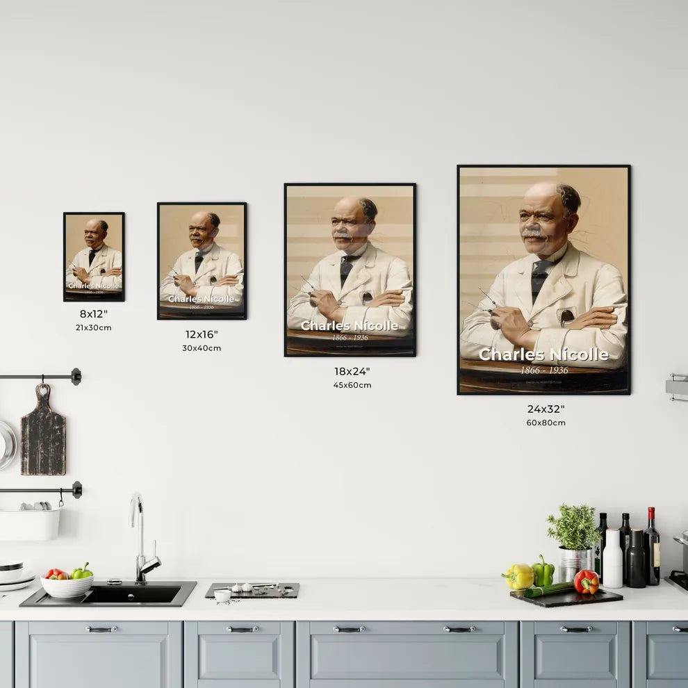 Elegant Portrait of Charles Nicolle Size Chart