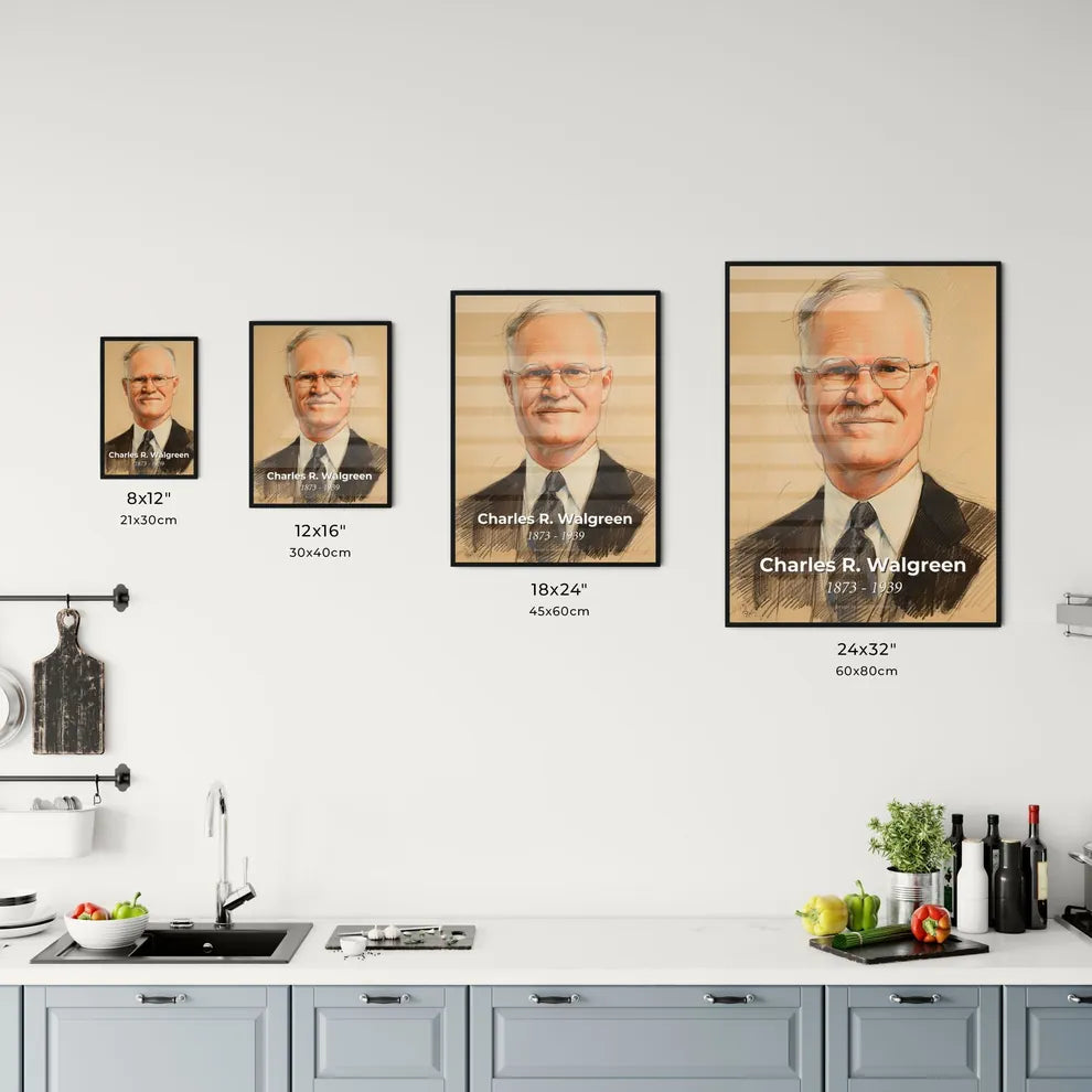 Captivating Portrait of Charles R. Walgreen Size Chart
