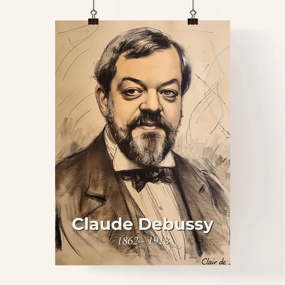 Elegant Portrait of Claude Debussy Poster