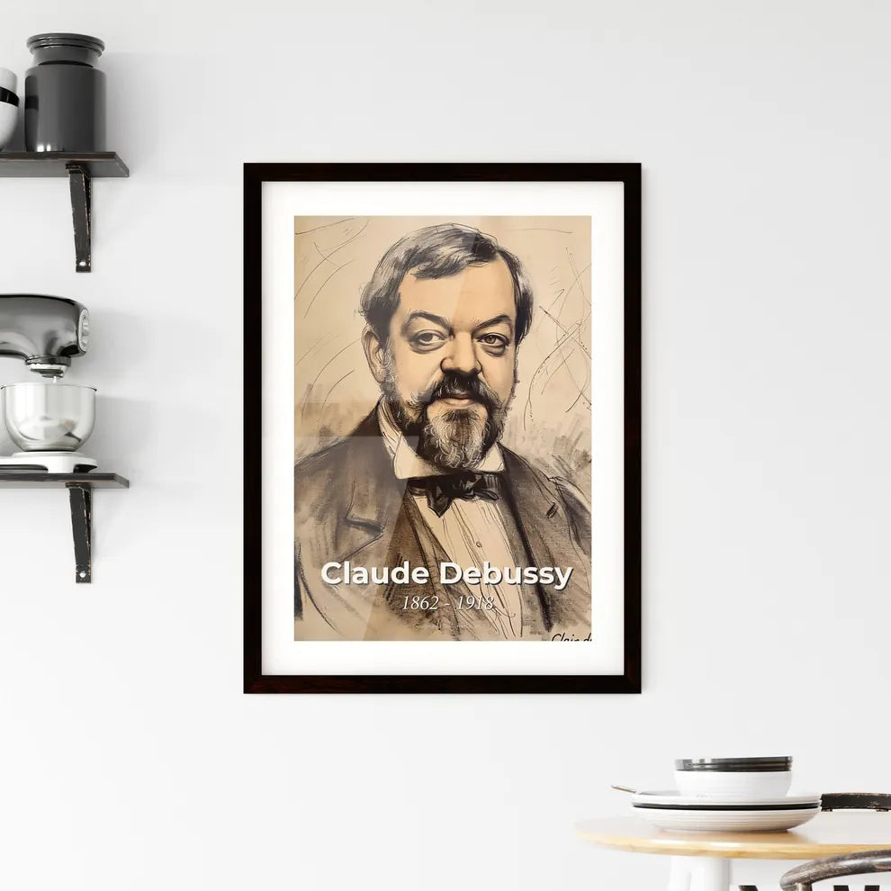 Elegant Portrait of Claude Debussy Hangings