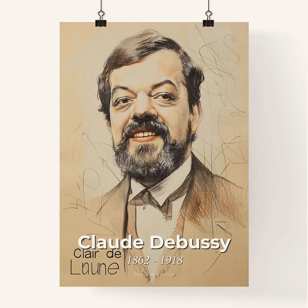 Elegant Portrait of Claude Debussy Poster
