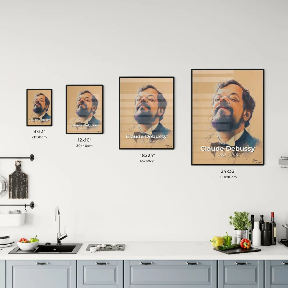 Captivating Portrait of Claude Debussy Size Chart