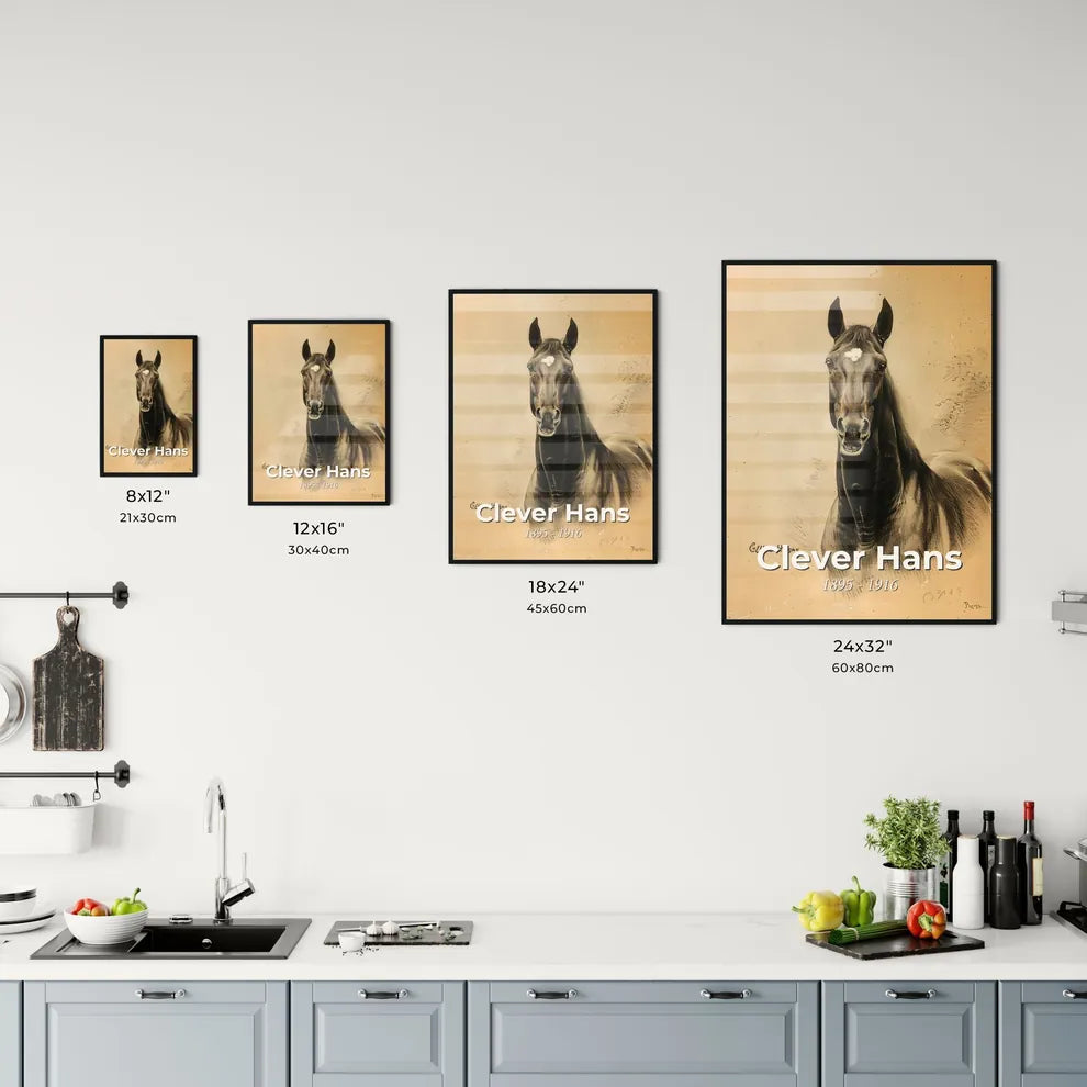 Clever Hans: The Enigmatic Horse - Captivating Contemporary Art Print for Chic Home Decor Size Chart