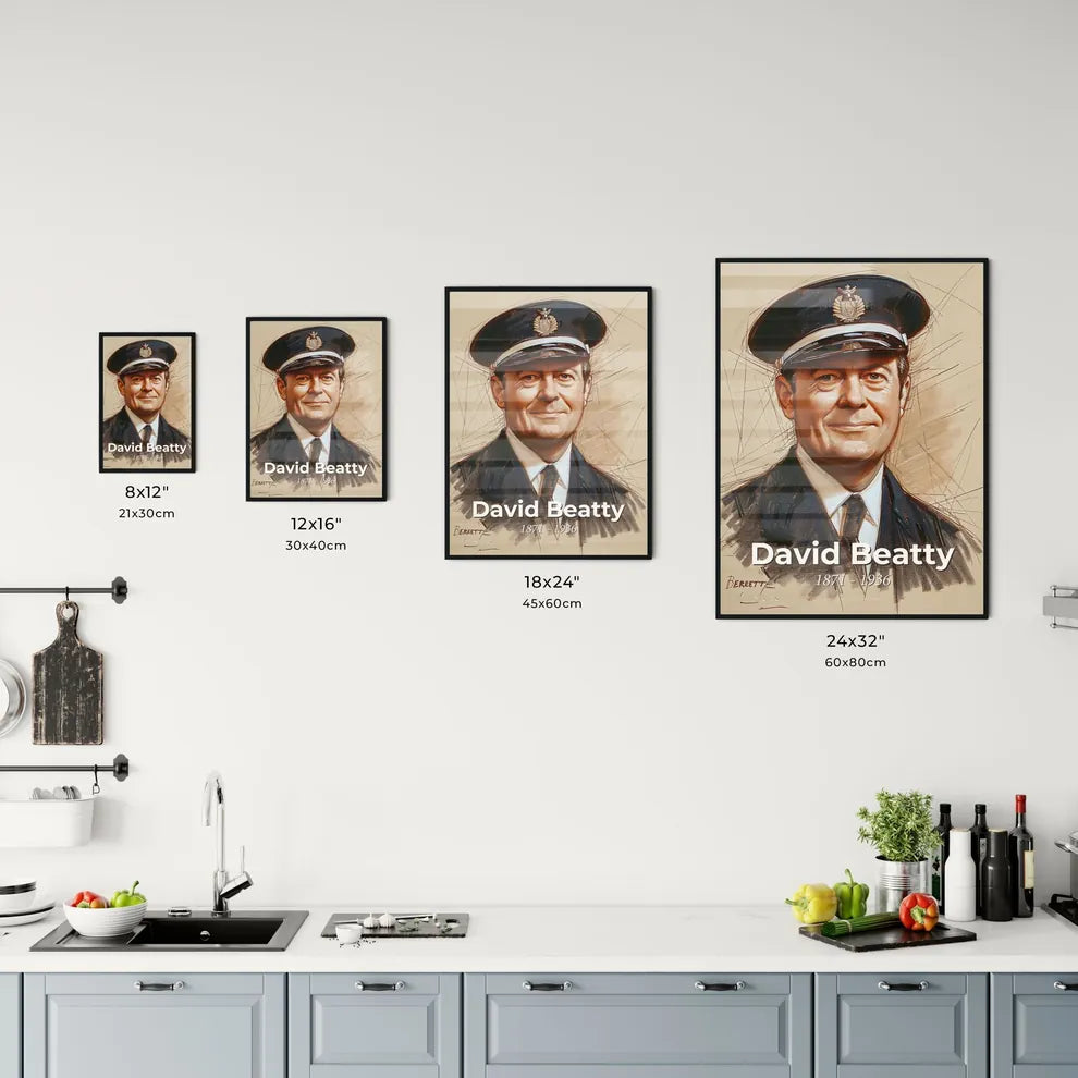 Elegant Portrait of Admiral David Beatty Size Chart