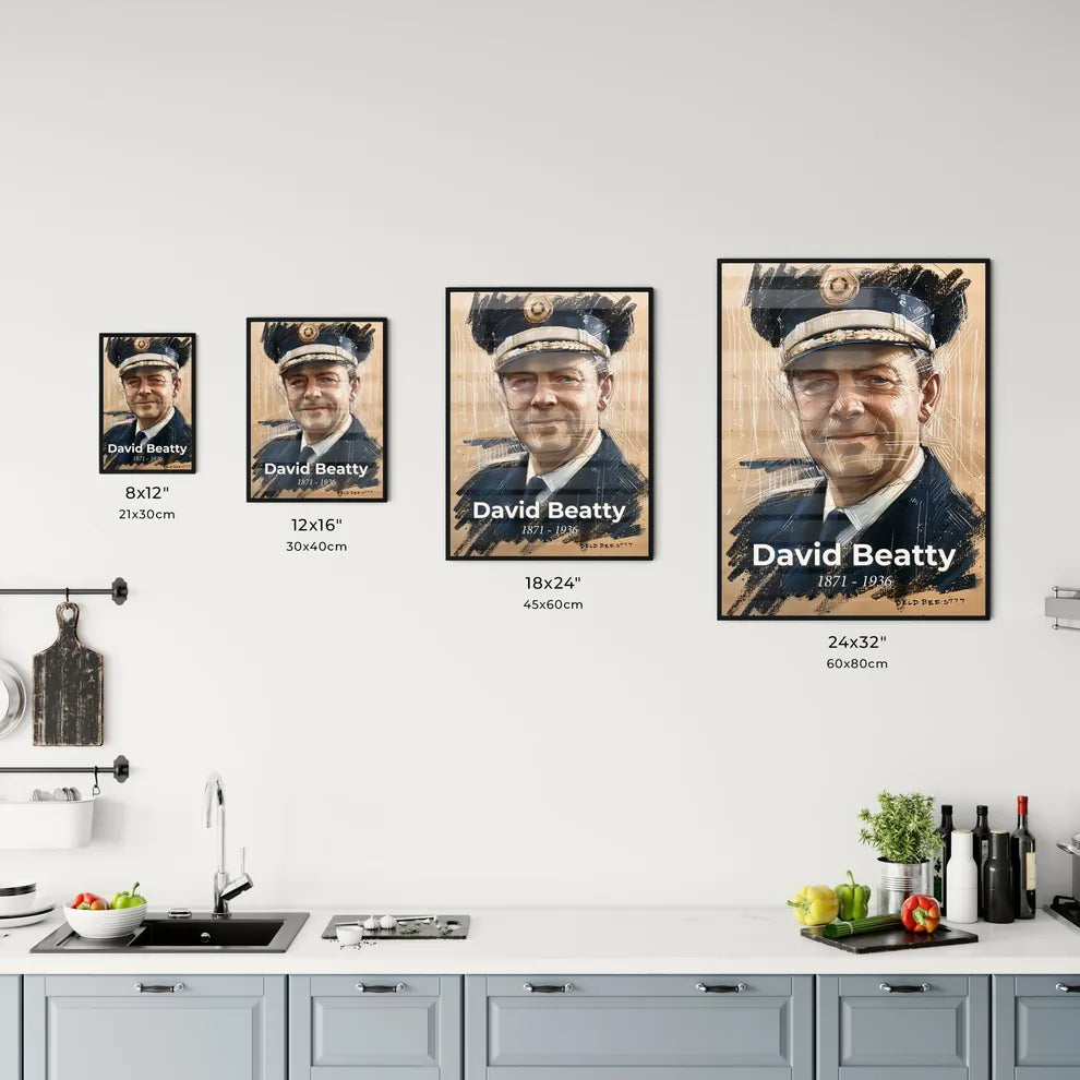 Elegant Portrait of Admiral David Beatty Size Chart