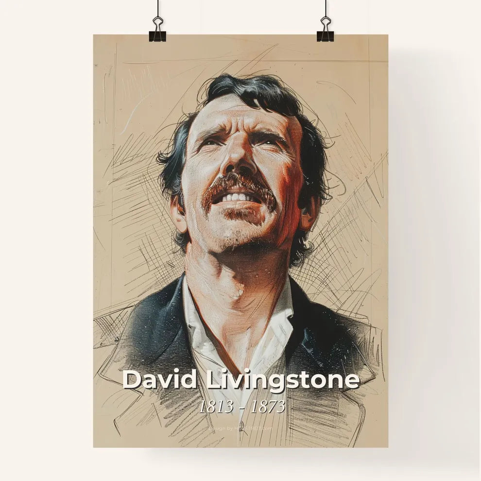 Captivating Contemporary Portrait of David Livingstone Poster