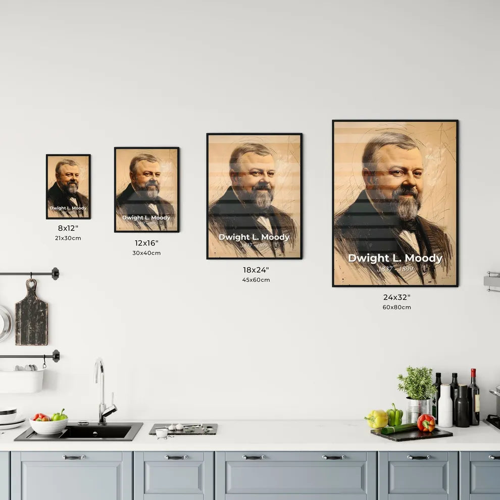 Radiant Portrait of Dwight L. Moody Size Chart