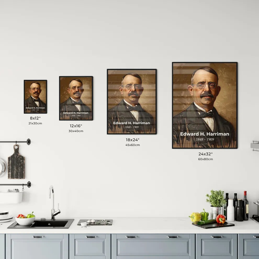Elegant Portrait of Edward H. Harriman Size Chart