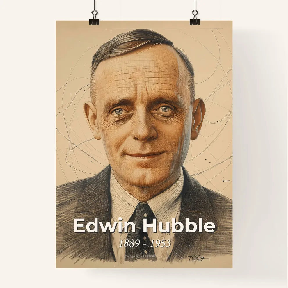 Edwin Hubble's Cosmic Smile Poster