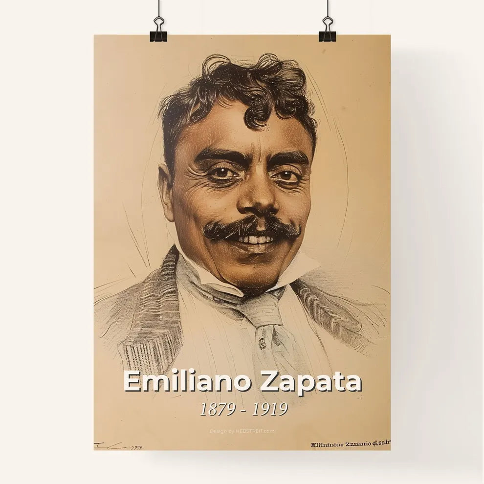 Vibrant Portrait of Emiliano Zapata Poster