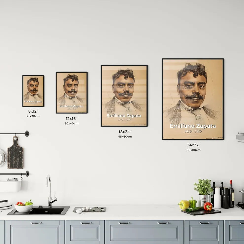Vibrant Portrait of Emiliano Zapata Size Chart