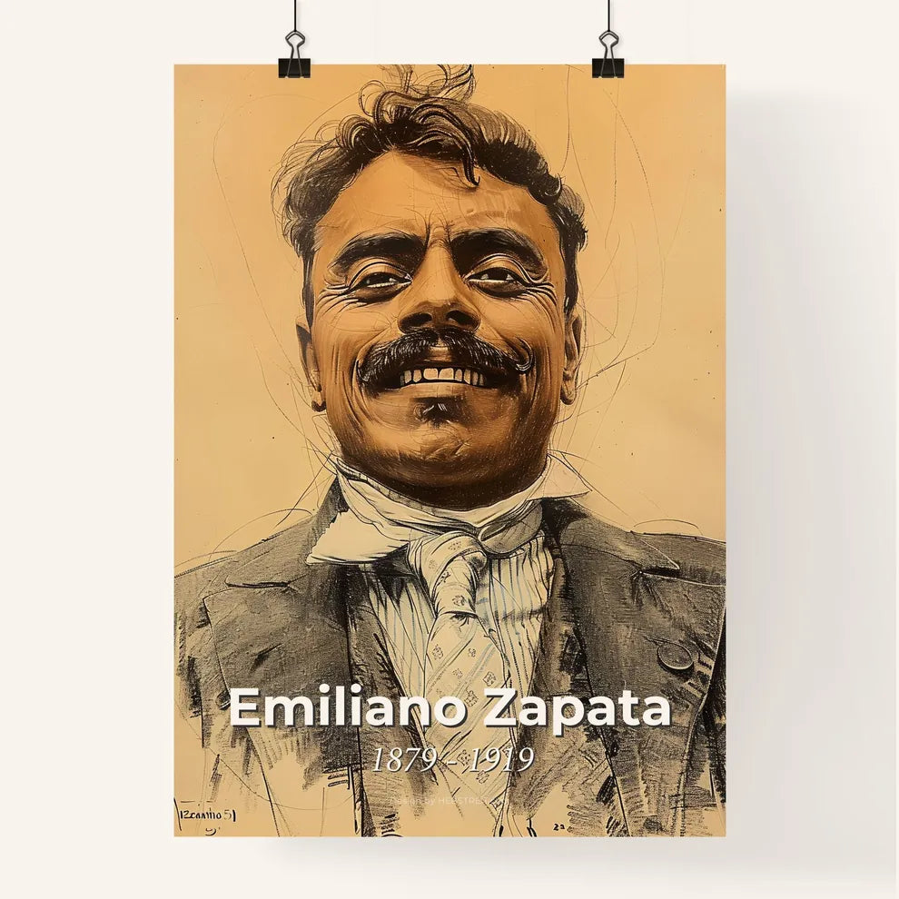 Vibrant Portrait of Emiliano Zapata Poster