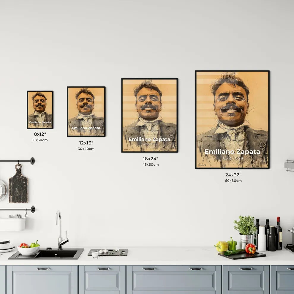 Vibrant Portrait of Emiliano Zapata Size Chart