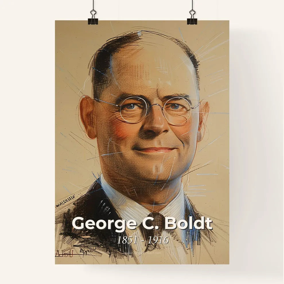 Elegant Portrait of George C. Boldt Framed Print – HEBSTREIT