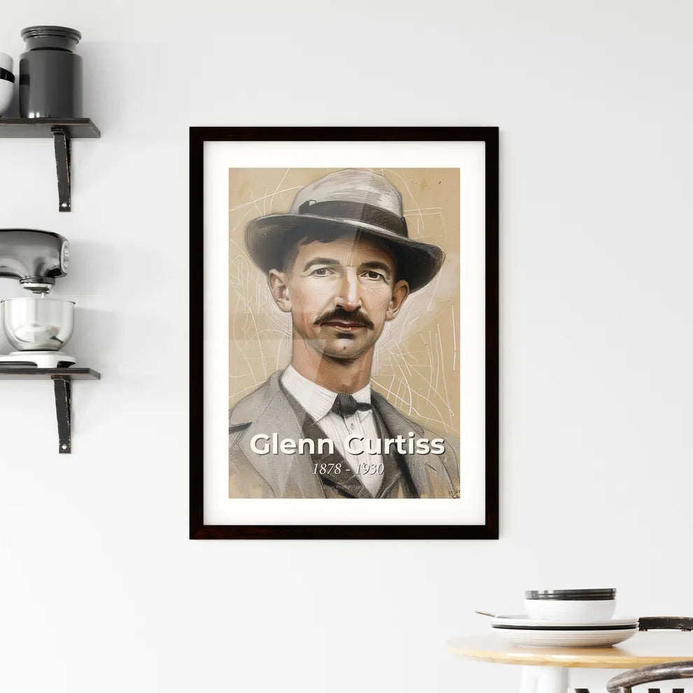 Dynamic Portrait of Aviation Pioneer Glenn Curtiss Hangings