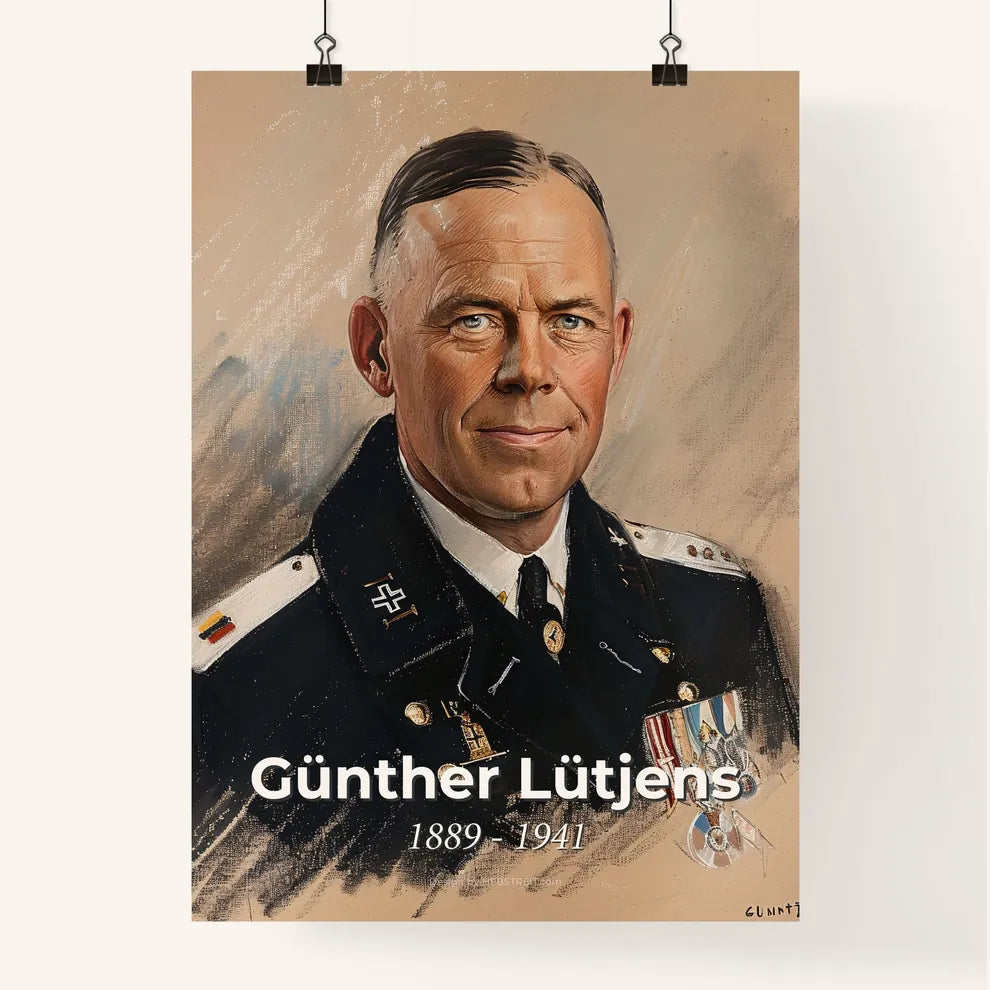 Elegant Portrait of Admiral Günther Lütjens Poster