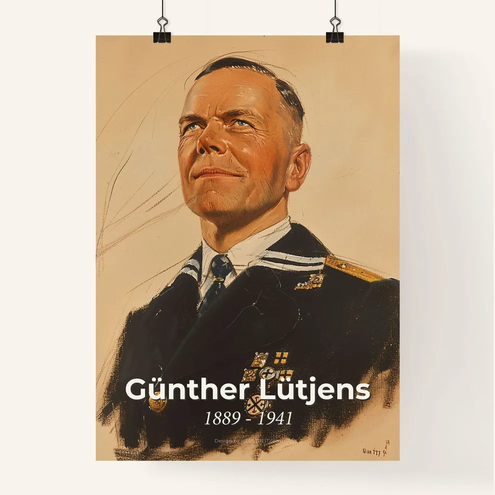 Elegant Portrait of Admiral Günther Lütjens Poster