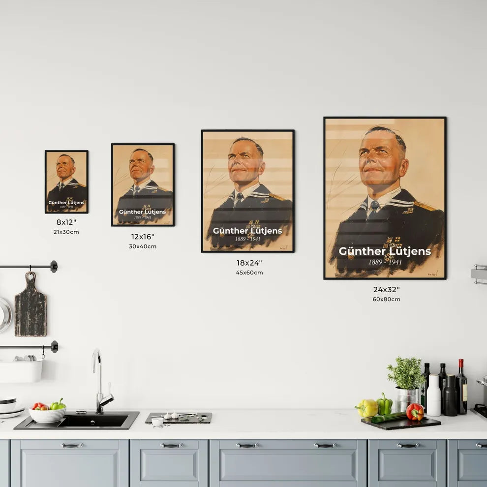 Elegant Portrait of Admiral Günther Lütjens Size Chart