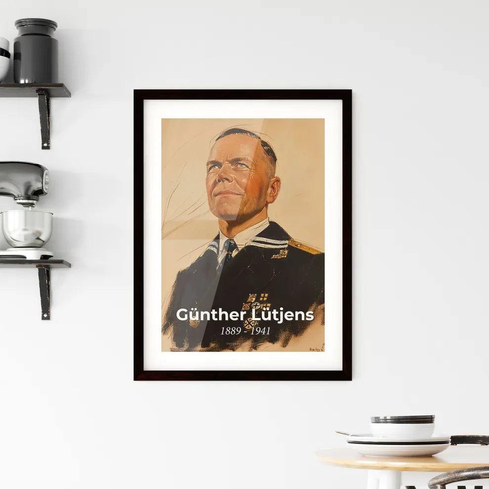 Elegant Portrait of Admiral Günther Lütjens Hangings