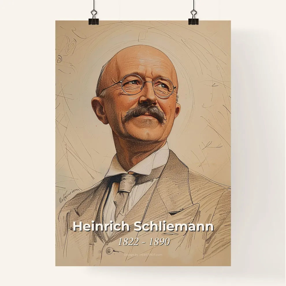 Exquisite Portrait of Heinrich Schliemann Poster