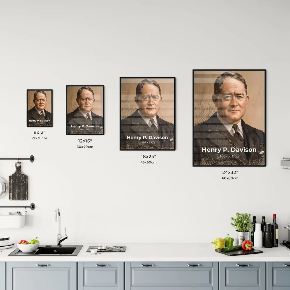 Elegant Portrait of Henry P. Davison Size Chart