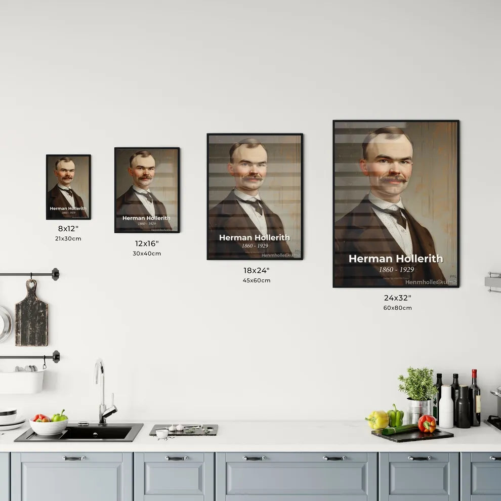 Elegant Portrait of Herman Hollerith Size Chart