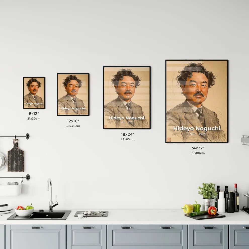 Elegant Portrait of Hideyo Noguchi Size Chart