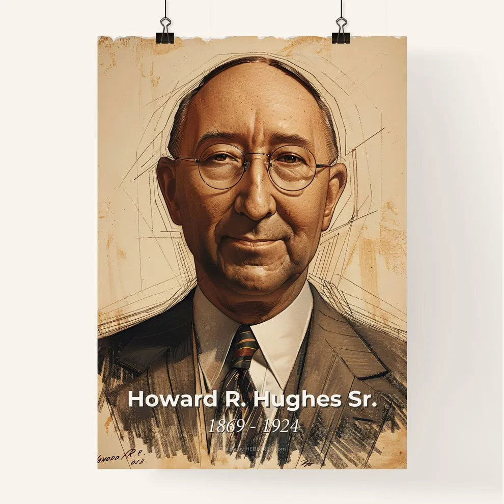 Elegant Portrait of Howard R. Hughes Sr. Poster