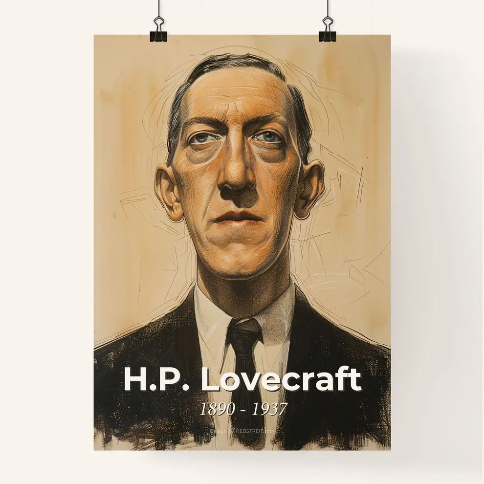 Radiant Portrait of H.P. Lovecraft Poster
