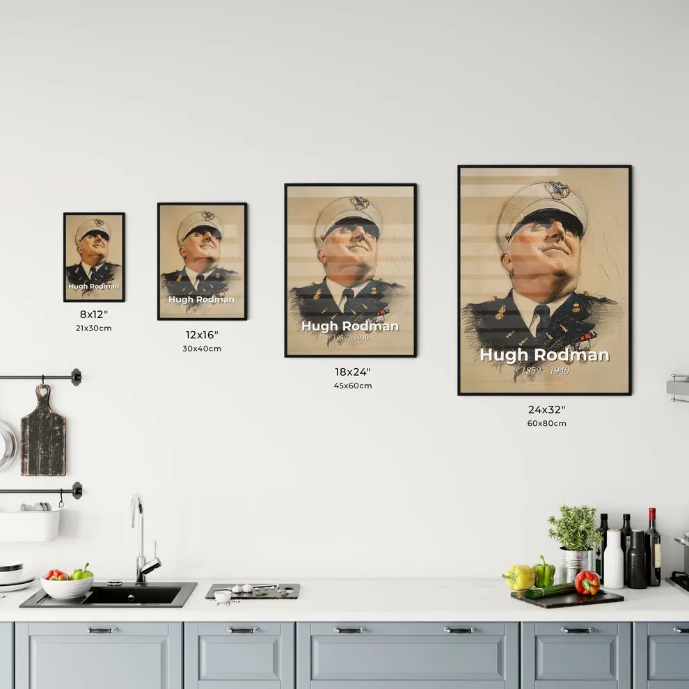 Portrait of Admiral Hugh Rodman Size Chart