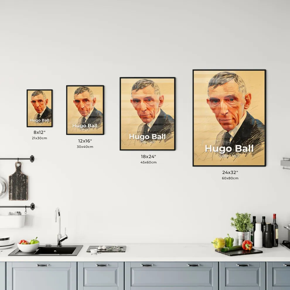 Dynamic Contemporary Portrait of Hugo Ball Size Chart