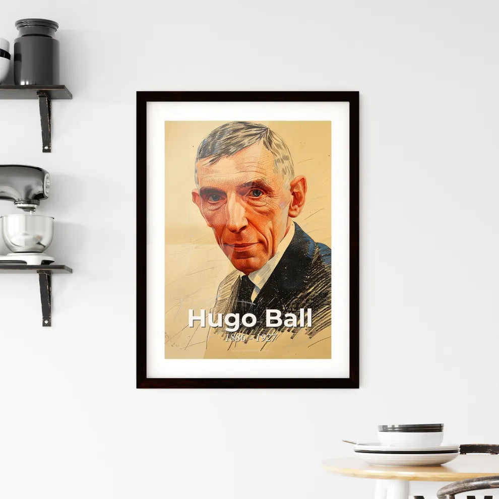 Dynamic Contemporary Portrait of Hugo Ball Hangings