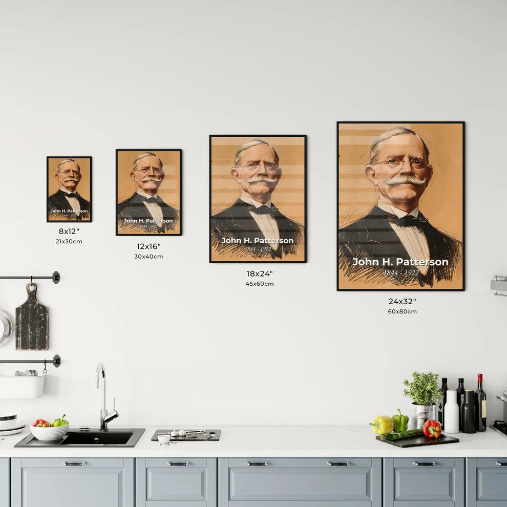 Captivating Contemporary Portrait of John H. Patterson Size Chart