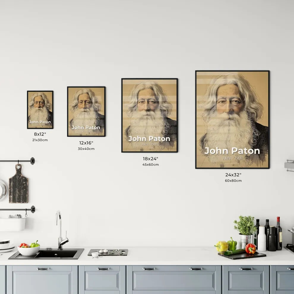 Elegant Portrait of John Paton Size Chart