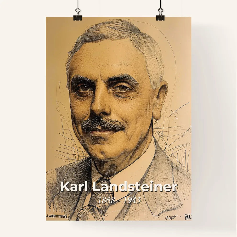 Elegant Portrait of Karl Landsteiner Poster