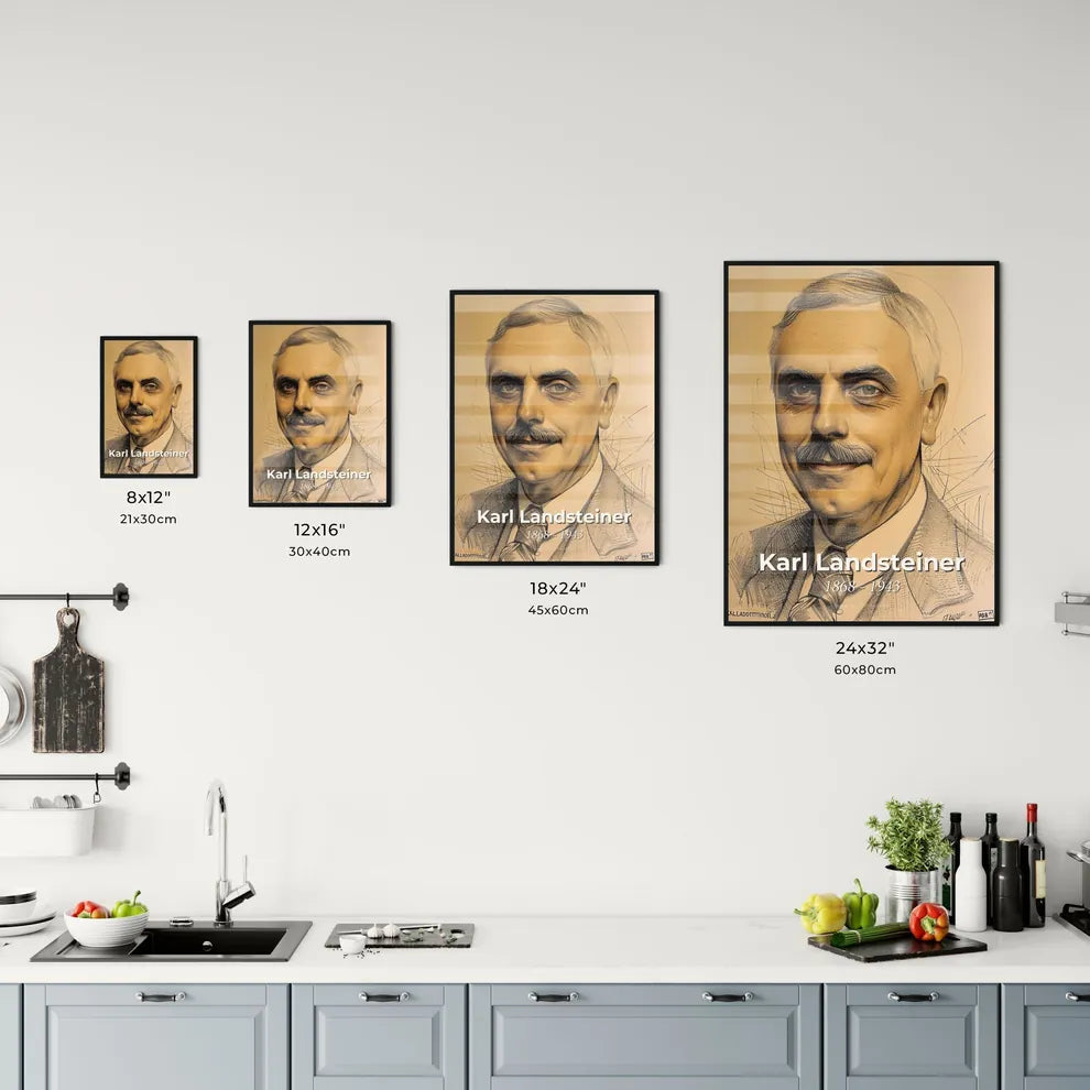 Elegant Portrait of Karl Landsteiner Size Chart