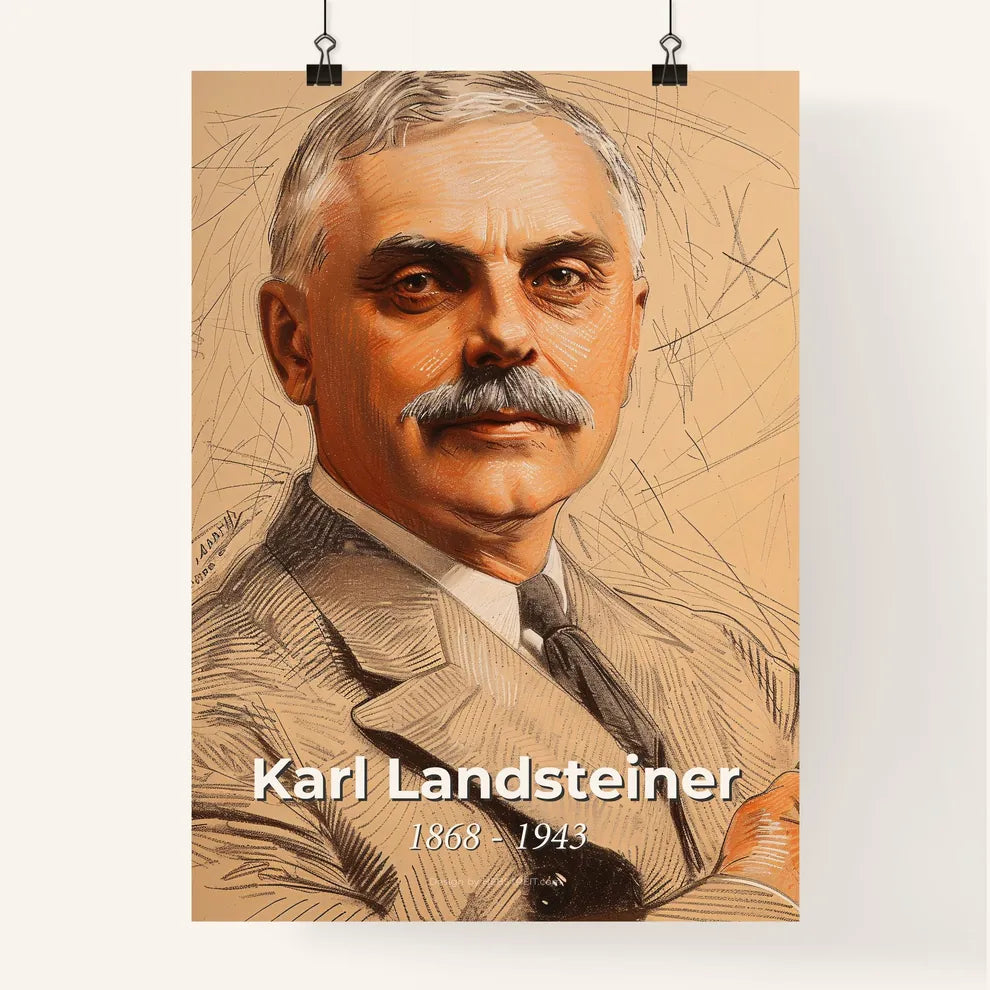 Elegant Portrait of Karl Landsteiner Poster