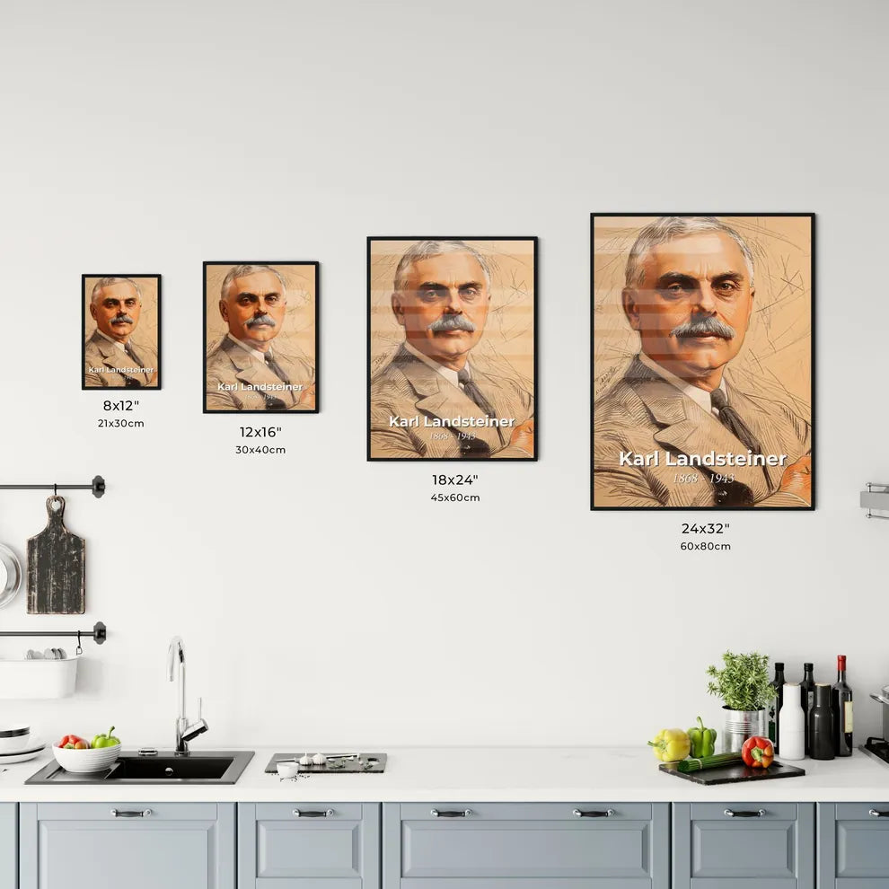 Elegant Portrait of Karl Landsteiner Size Chart