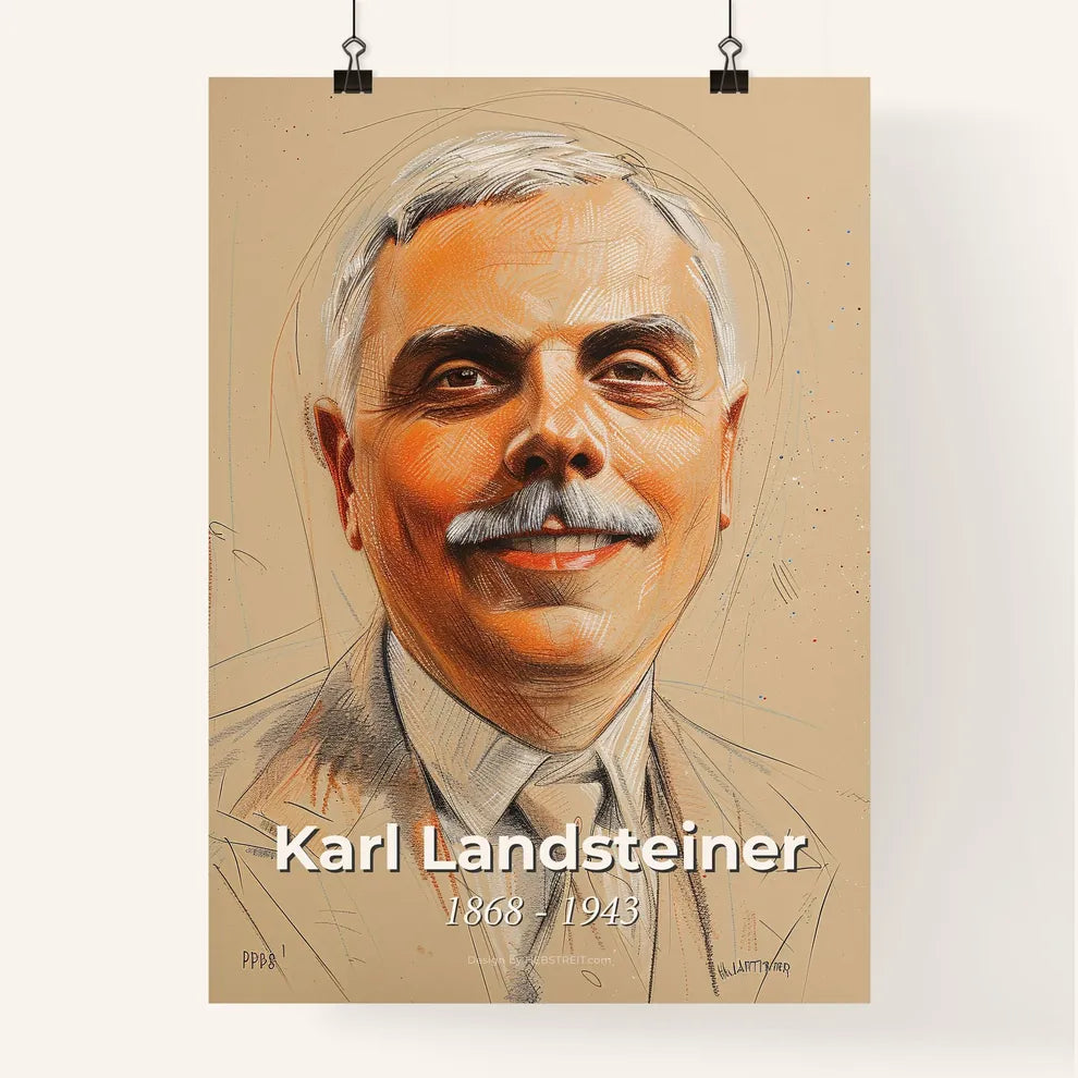 Elegant Portrait of Karl Landsteiner Poster