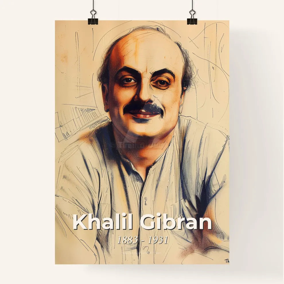 Elegant Portrait of Khalil Gibran Poster