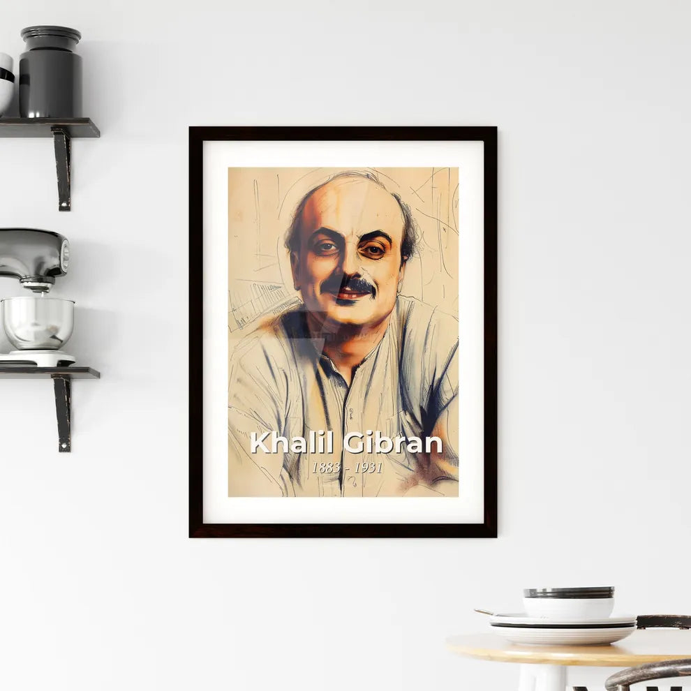 Elegant Portrait of Khalil Gibran Hangings