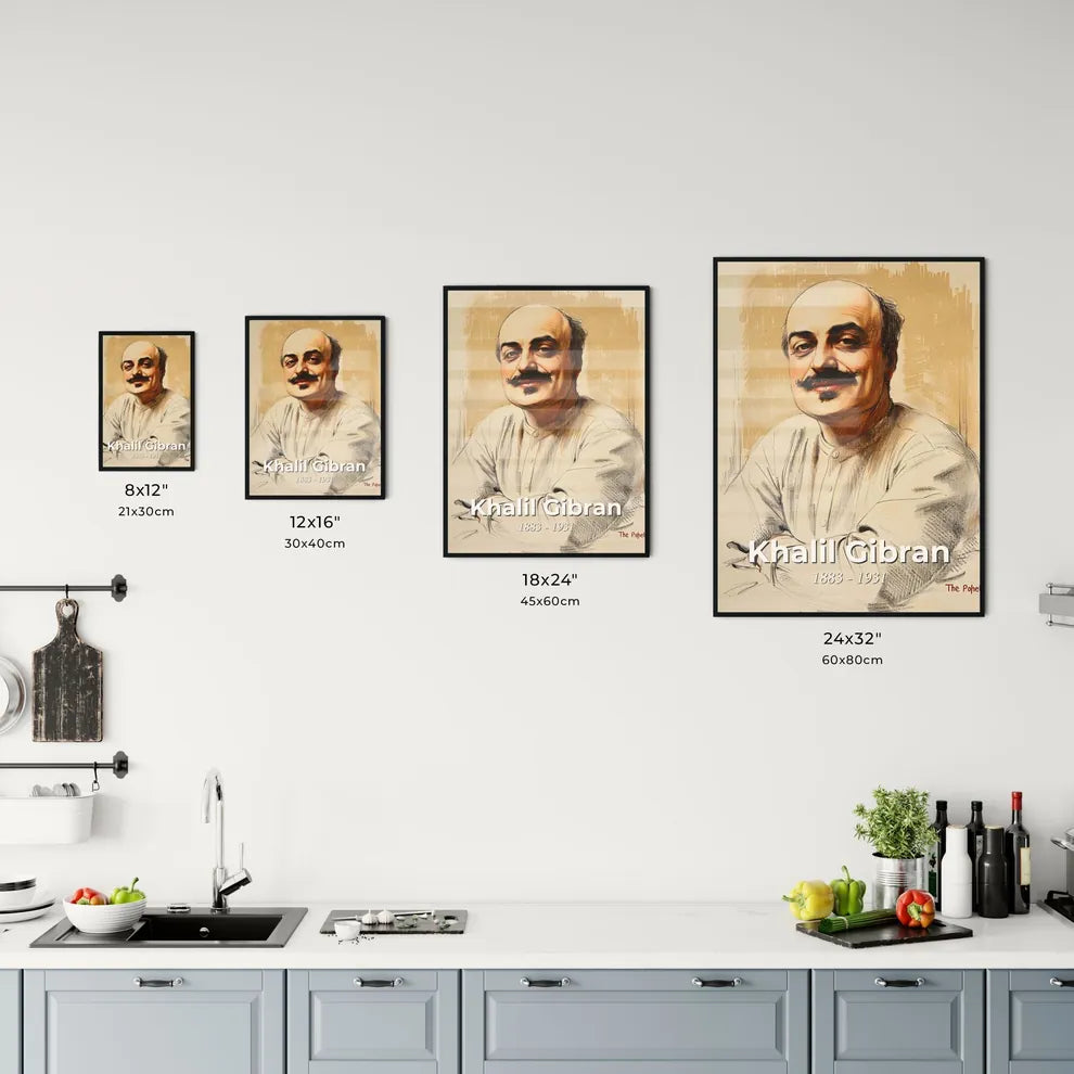 Captivating Khalil Gibran Portrait Size Chart