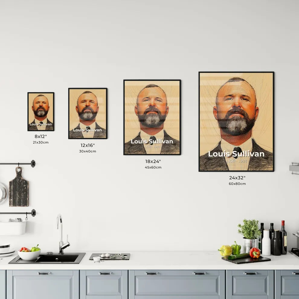 Elegant Portrait of Louis Sullivan Size Chart