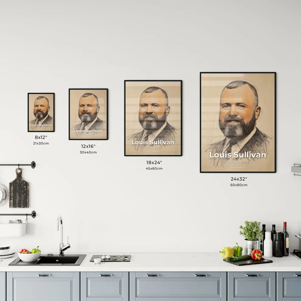 Elegant Portrait of Louis Sullivan Size Chart