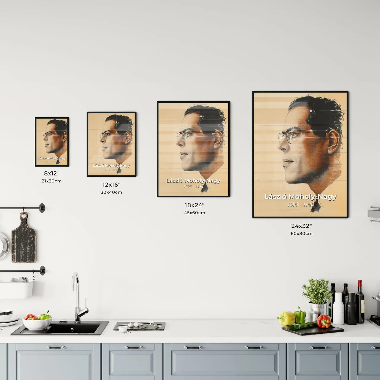 Dynamic Portrait of László Moholy Size Chart