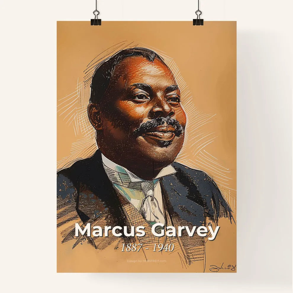 Radiant Portrait of Marcus Garvey Poster