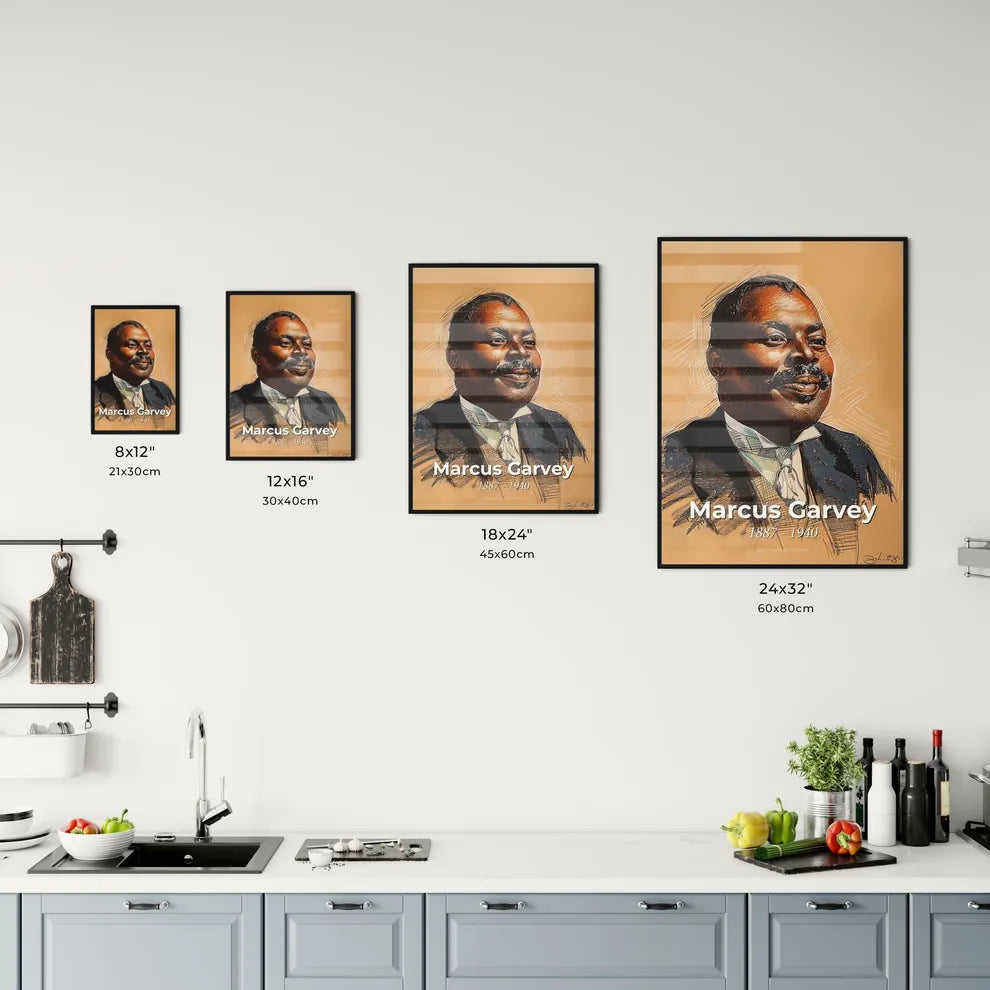 Radiant Portrait of Marcus Garvey Size Chart