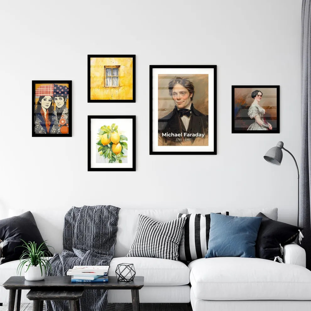 Elegant Contemporary Portrait of Michael Faraday Wall Art